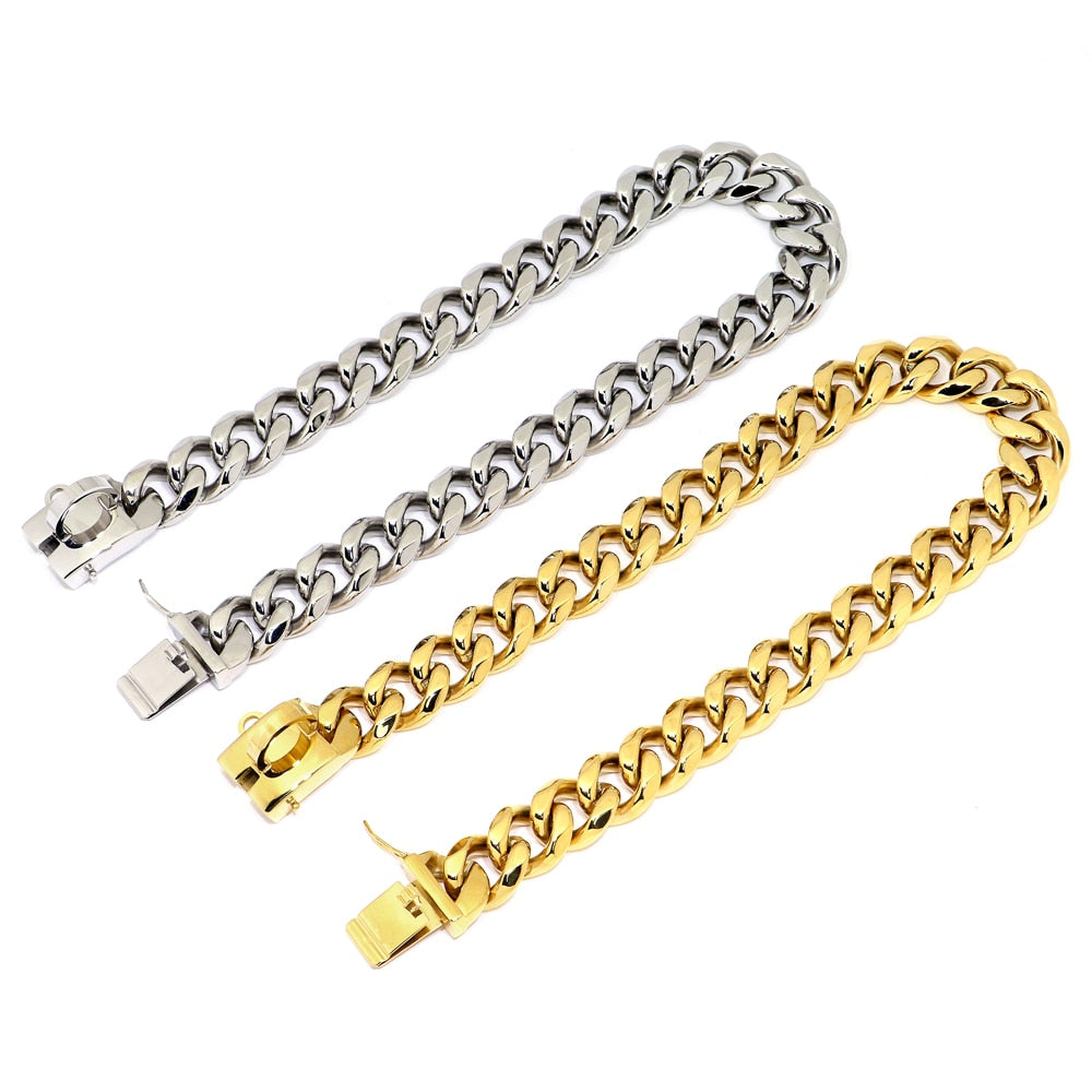 Stainless Steel Dog Chain Collar And Leash Super Strong