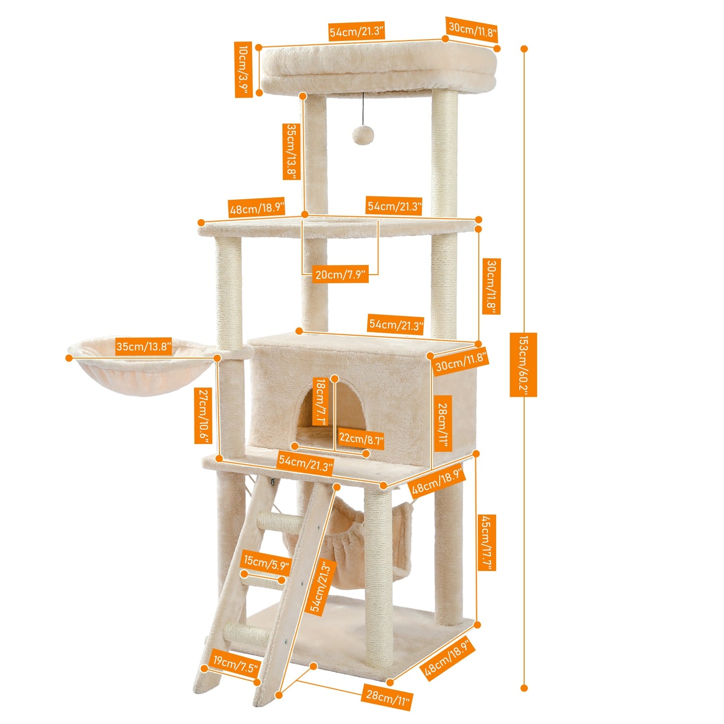 Cat's Tree Tower Condo Scratcher Home Furniture Pets House Hammock Cats Climbing Furniture Pets House Hammock Cat's Tree Tower