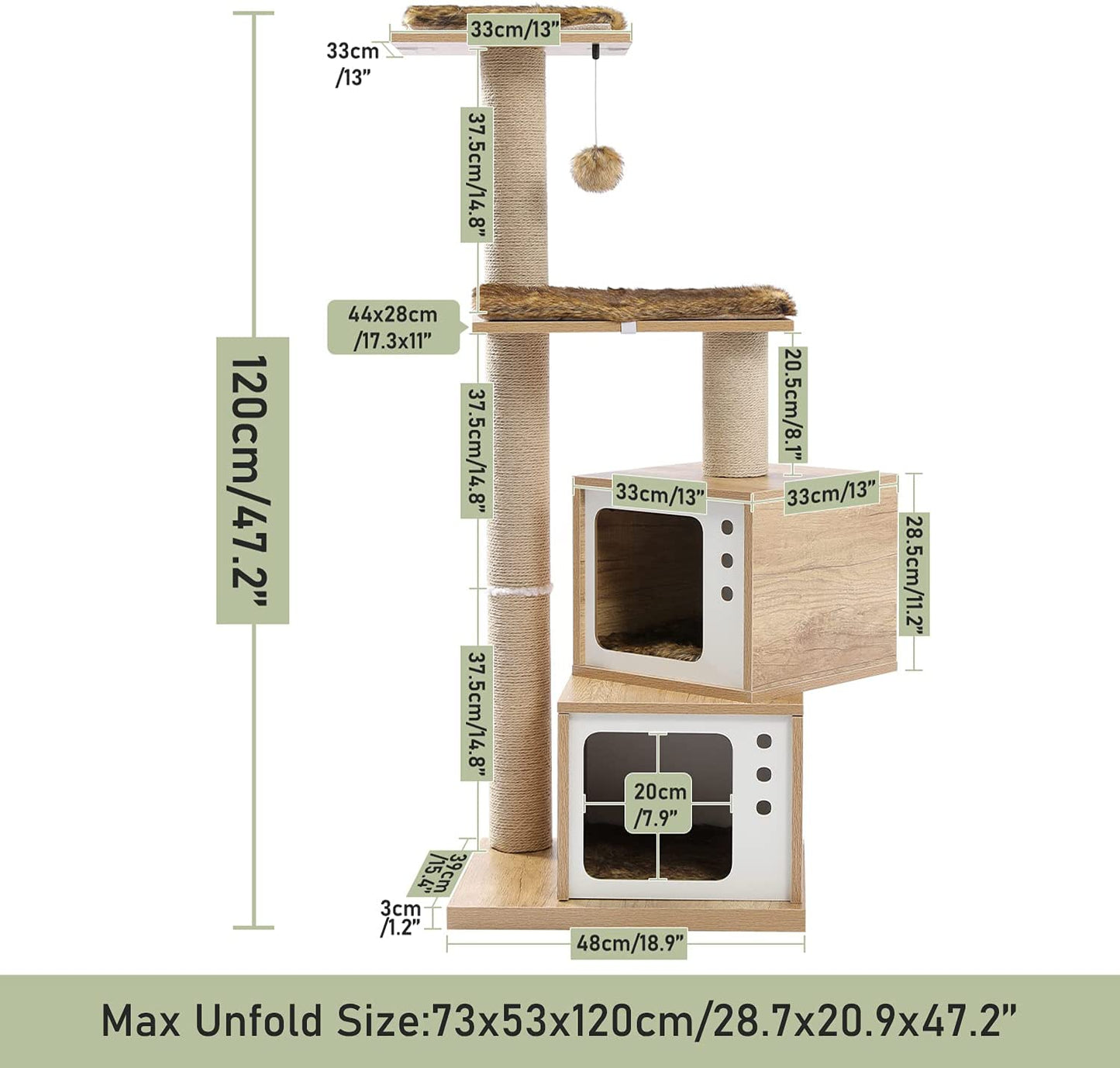Cat Tree Furniture Tower Climb Activity Tree Scratcher Play House Kitty Tower Furniture Pet Play House