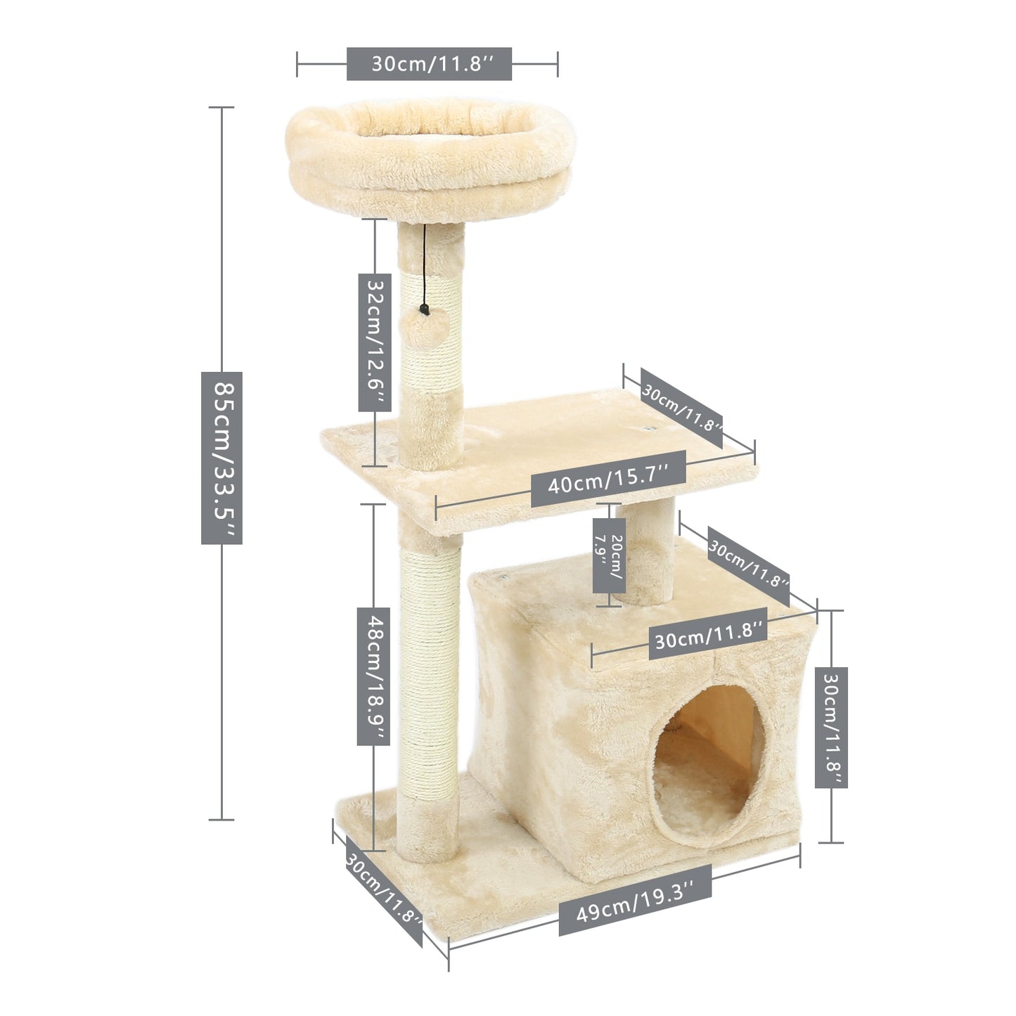 Cat's Tree Tower Condo Scratcher Home Furniture Pets House Hammock Cats Climbing Furniture Pets House Hammock Cat's Tree Tower