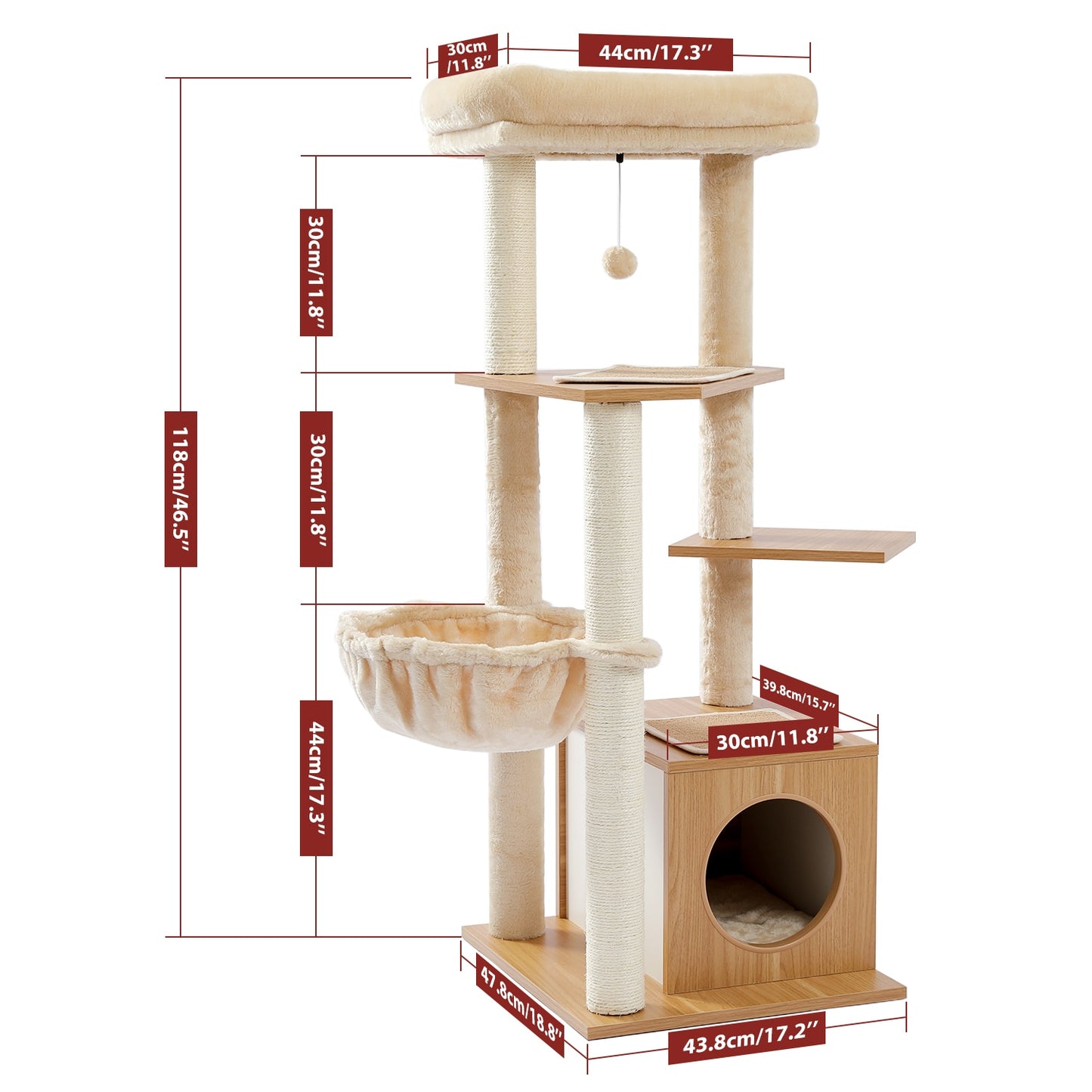 Cat Tree Furniture Tower Climb Activity Tree Scratcher Play House Kitty Tower Furniture Pet Play House