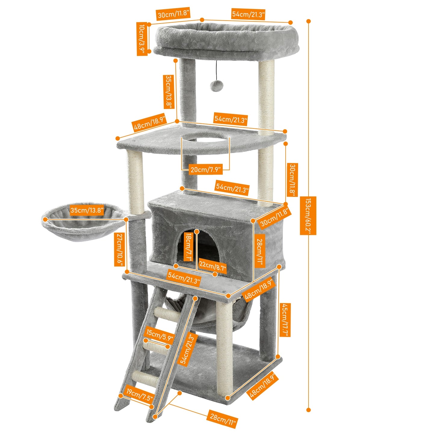 Cat's Tree Tower Condo Scratcher Home Furniture Pets House Hammock Cats Climbing Furniture Pets House Hammock Cat's Tree Tower
