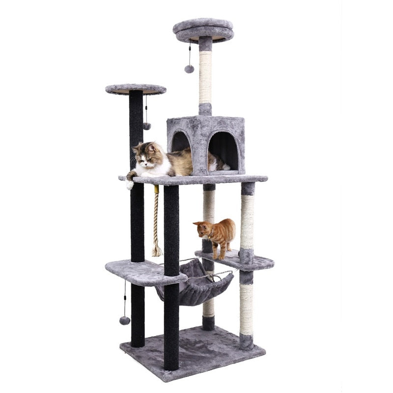 Cat's Tree Tower Condo Scratcher Home Furniture Pets House Hammock Cats Climbing Furniture Pets House Hammock Cat's Tree Tower