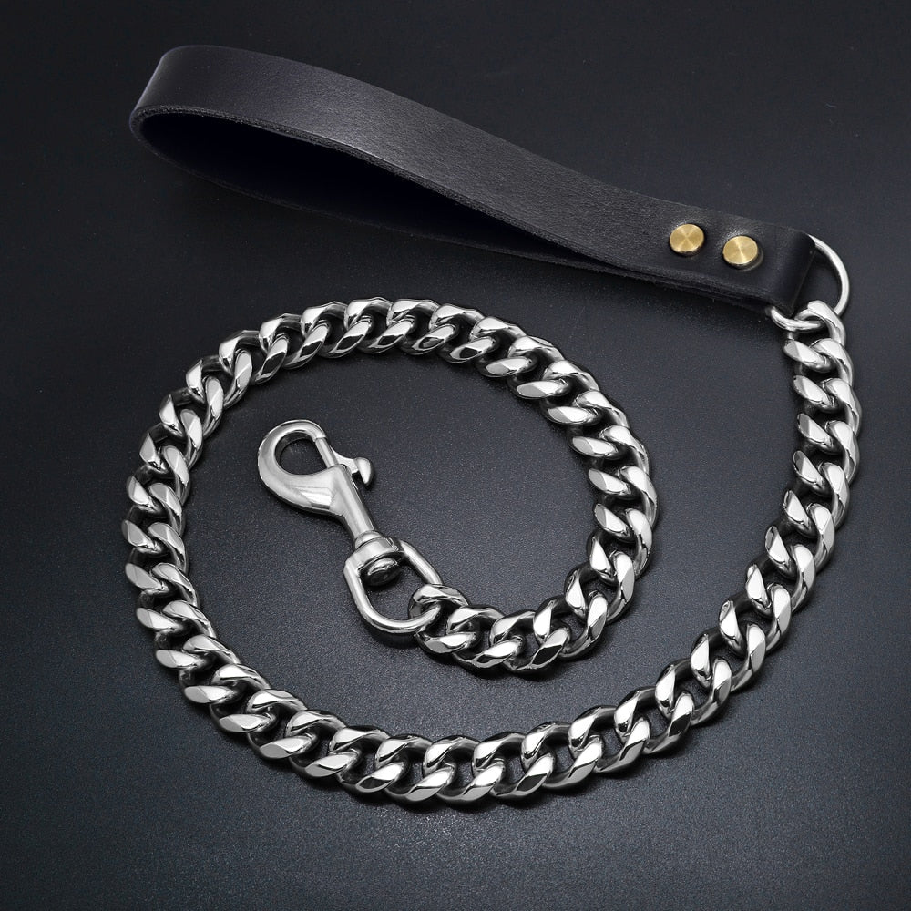 Stainless Steel Dog Chain Collar And Leash Super Strong